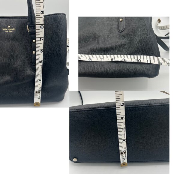 Kate Spade Black Pebbled Leather Satchel Tote Purse - Picture 7 of 7